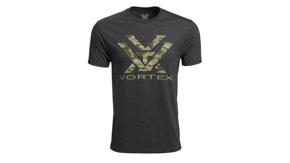 Vortex Men's SS Camo Tee, Charcoal Heather, L 119043-CHH-L