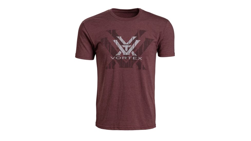 Vortex Men's SS Double Logo Tee, Burgundy Heather, L 219057-BHE-L