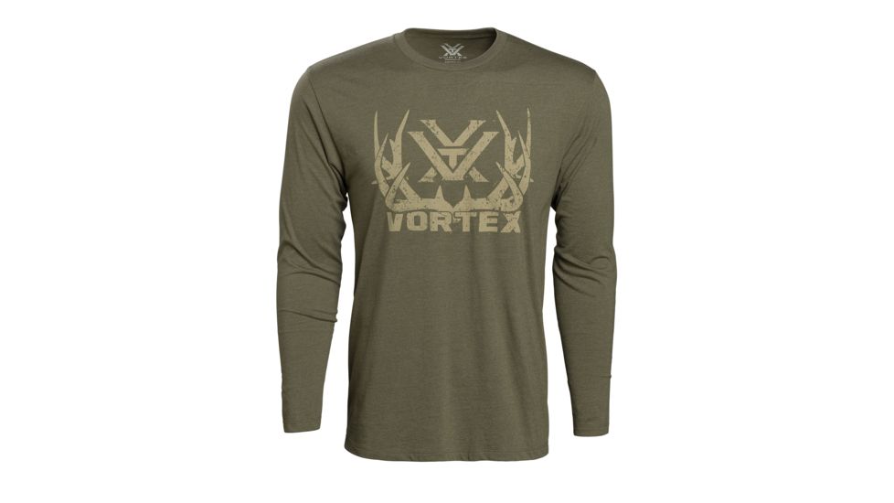 Vortex Mule Deer Antlers Long Sleeve Tee - Men's, 2XL, Military Heather, 219053-MIH-2XL