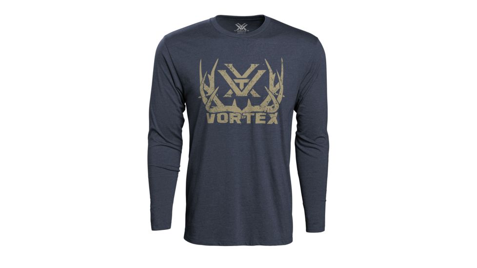 Vortex Mule Deer Antlers Long Sleeve Tee - Men's, 3XL, Navy Heather, 219053-NAH-3XL