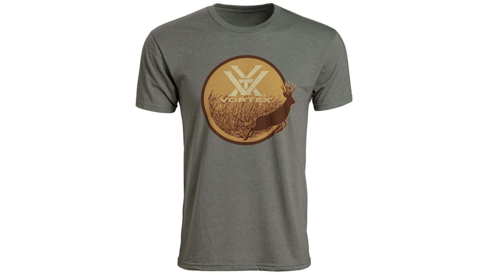 Vortex Mens SS Buck Chest Logo, Olive Heather, M, 219063-OLH-M