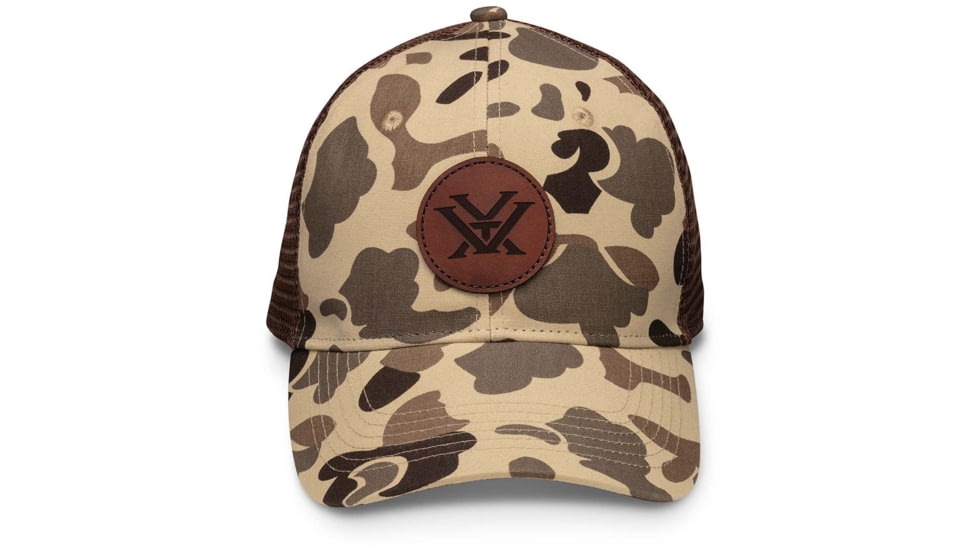 Vortex Old School Camo Cap with Leather Patch - Mens, Waterfowl Camo, OSFM, 221-50-WCA