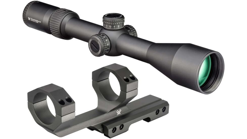 Vortex OPMOD Diamondback Tactical 4-16x44mm Rifle Scope, 30mm Tube, First Focal Plane, Vortex OPMOD Sport Cantilever Riflescope 2in Offset Mount, 30mm