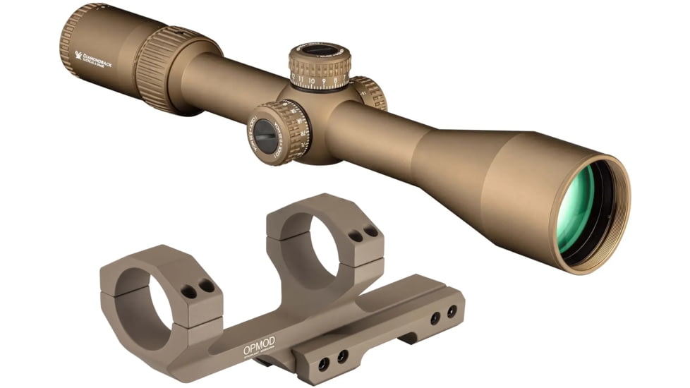 Vortex OPMOD Diamondback Tactical 4-16x44mm Rifle Scope, 30mm Tube, First Focal Plane, Vortex OPMOD Sport Cantilever Riflescope 2in Offset Mount, 30mm