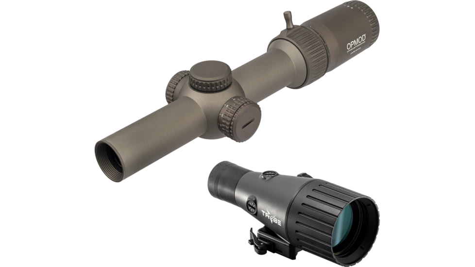 Vortex OPMOD Strike Eagle Rifle Scope, 1-8x24mm, 30mm Tube, Second Focal Plane, AR-BDC3 Reticle w/TRYBE Optics Enhancer Rifle Scope Magnification Quadrupler, E-1824-2-OP-KIT2