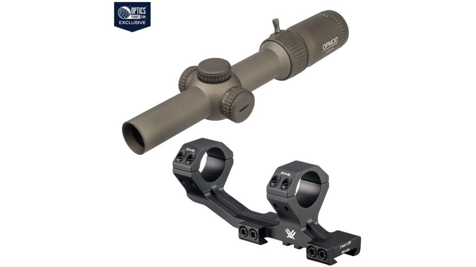 Vortex OPMOD Strike Eagle Rifle Scope, 1-8x24mm &amp; Vortex Sport Cantilever Mount, 30mm, Black
