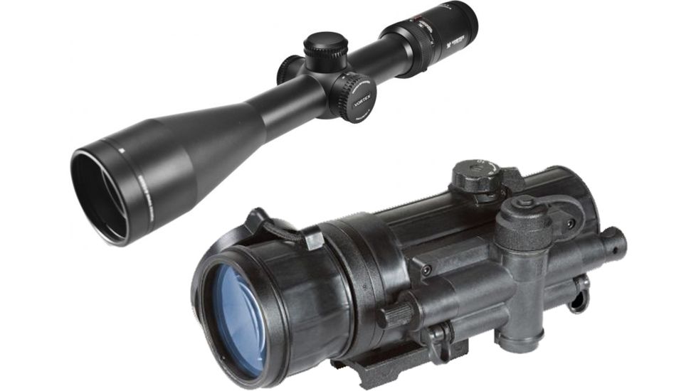 Vortex Optics Viper HS 4-16x50 Rifle Scope w/ V-Plex Reticle and Armasight Co-mr-sd Night Vision Medium Range Clip-on System Standard Definition Generation 2+ w/adapter #4