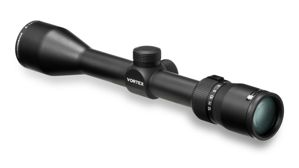Vortex Diamondback 4-12x40mm Rifle Scope, 1 in Tube, Second Focal Plane, Black, Hard Anodized, Non-Illuminated Dead-Hold BDC Reticle, MOA Adjustment, DBK-04-BDC