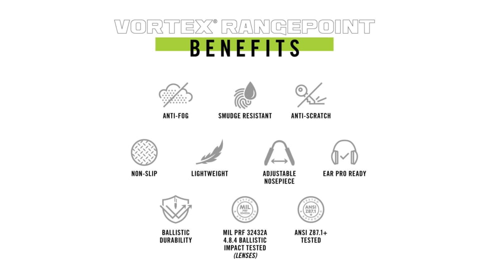 Vortex RangePoint Glasses, Black/Rose, ERP-BKR