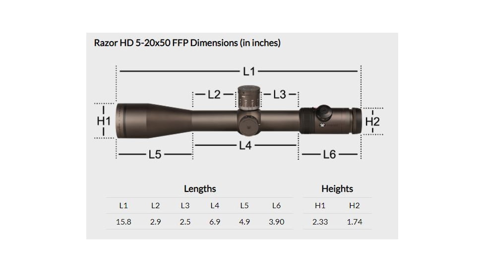 Vortex Razor HD 5-20x50mm Rifle Scope, 35mm Tube, First Focal Plane, Stealth Shadow, Hard Anodized, Red EBR-2B MRAD Reticle, MOA Adjustment, Multi, RZR-52006