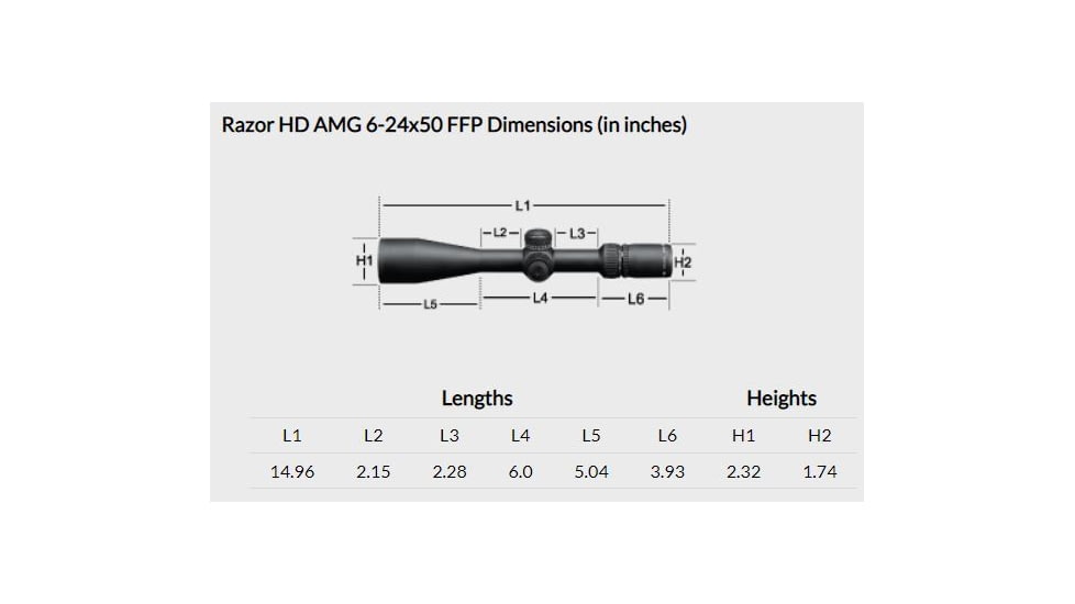 Vortex Razor HD AMG 6-24 x 50 FFP EBR-7 MOA, Black, RZR-AMG-4