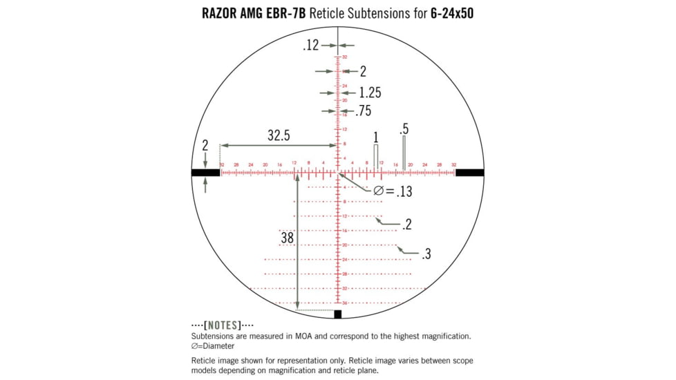 Vortex Razor HD AMG 6-24 x 50 FFP EBR-7 MOA, Black, RZR-AMG-4