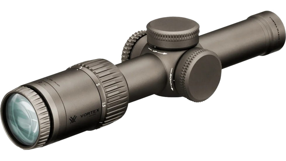 Vortex Razor HD Gen II-E 1-6x24mm Rifle Scope, 30mm Tube, Second Focal Plane, Stealth Shadow, Hard Anodized, Red JM-1 BDC Reticle, MOA Adjustment, RZR-16008