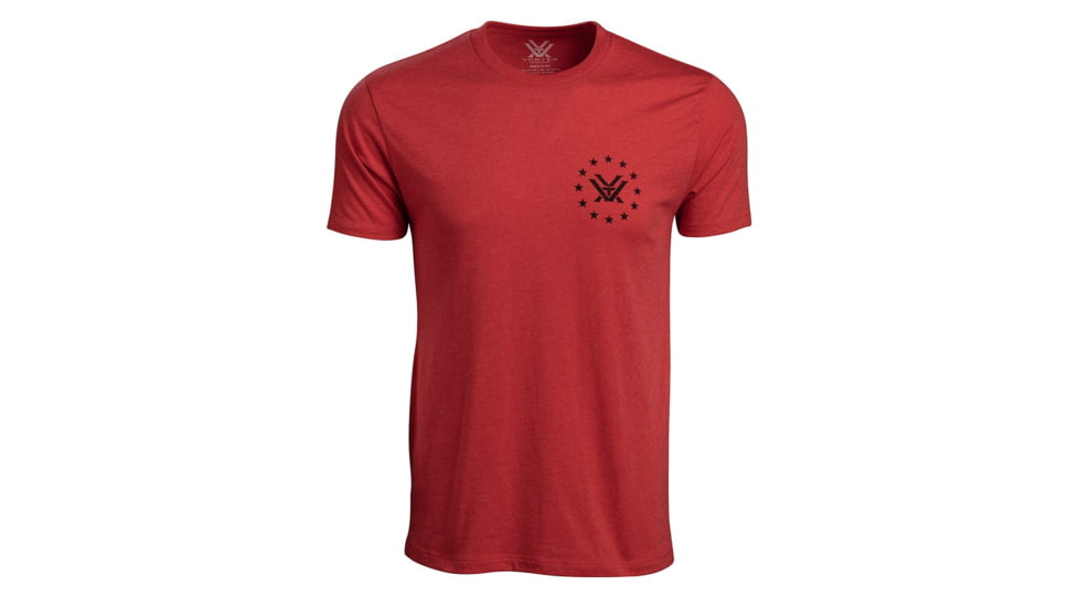 Vortex Salute Short Sleeve T-Shirts - Men's, Red Heather, 2XL, 121-14-REH2X