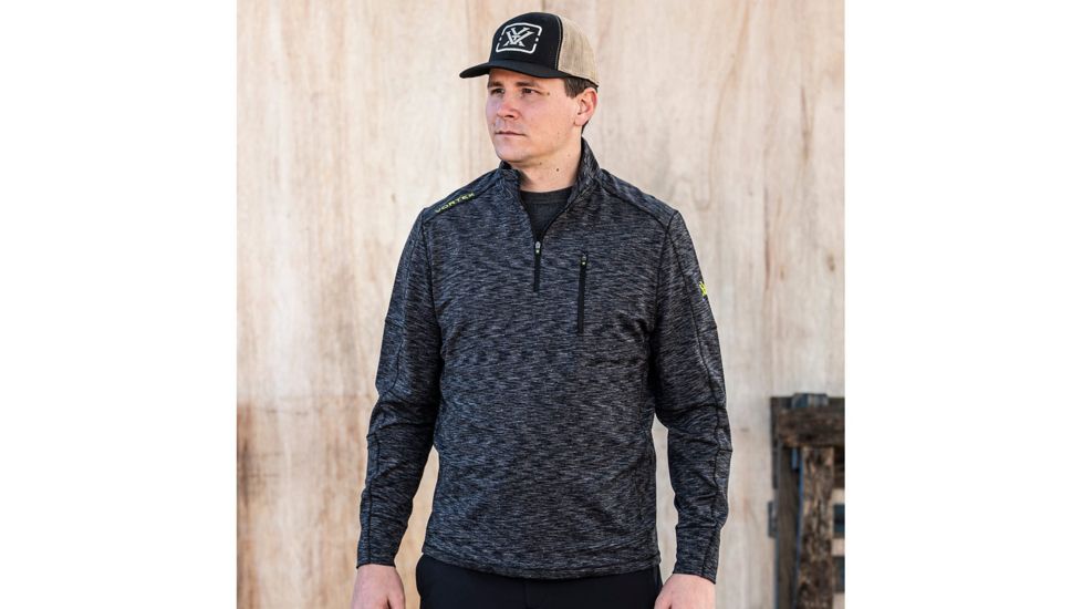 Vortex Scout-About Quarter Zip - Mens, Black Heather, Large, 120-03-BLHL