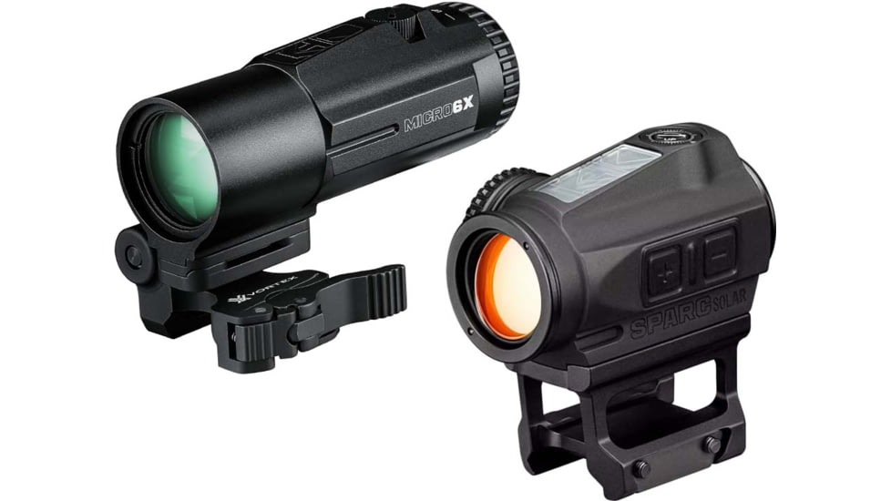 Vortex SPARC Solar Red Dot Sight, 1 x31mm, 2 MOA Dot Reticle, Black w/Micro 6x Magnifier, SPC-404-KIT2