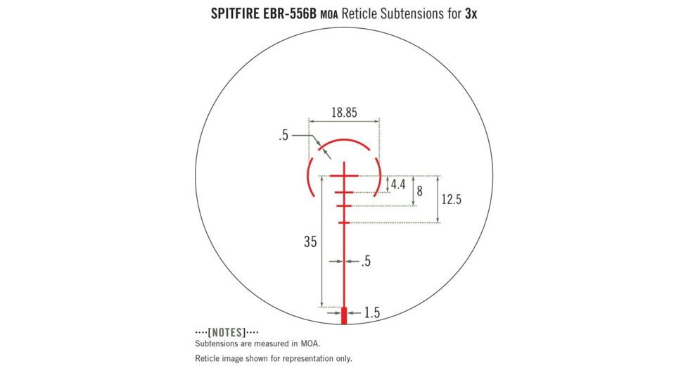 Vortex Spitfire 3x Prism Scope w/ EBR-556B MOA Reticle, Black, SPR-1303