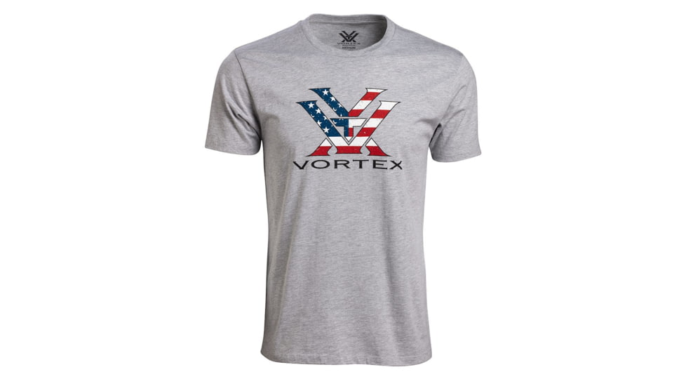 Vortex Stars and Stripes Short Sleeve T-Shirts - Men's, Grey Heather, 3XL, 121-13-GHT3X