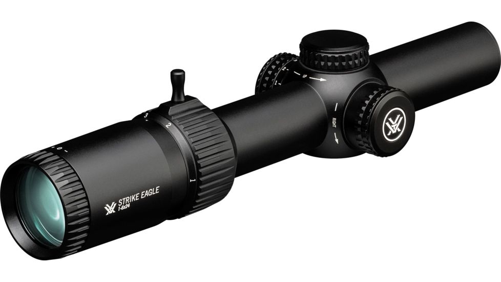 Vortex Strike Eagle 1-6x24 mm Rifle Scope, 30 mm Tube, Second Focal Plane, Black, Matte, Red AR-BDC3 Reticle, MOA Adjustment, SE-1624-2