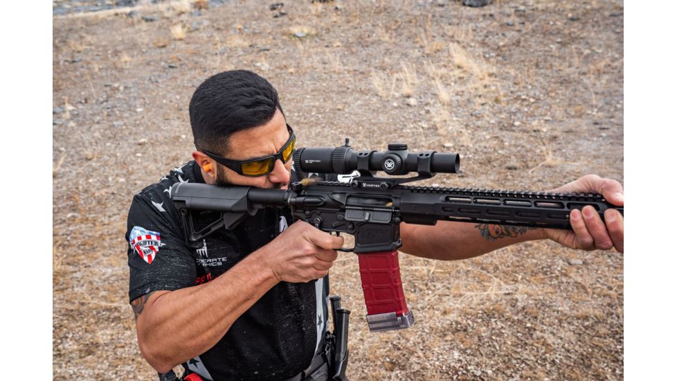 Vortex Strike Eagle 1-6x24 mm Rifle Scope, 30 mm Tube, Second Focal Plane, Black, Matte, Red AR-BDC3 Reticle, MOA Adjustment, SE-1624-2