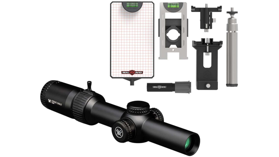 Vortex Strike Eagle 1-6x24mm Rifle Scope with Real Avid Rifle Scope Level