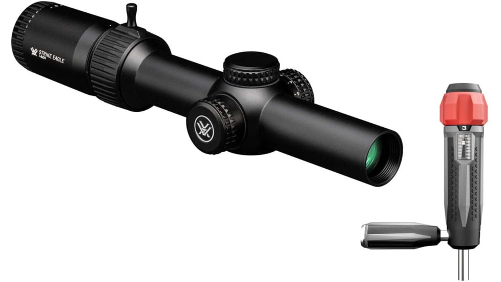 Vortex Strike Eagle 1-6x24mm Rifle Scope with Real Avid Smart TORQ Tools