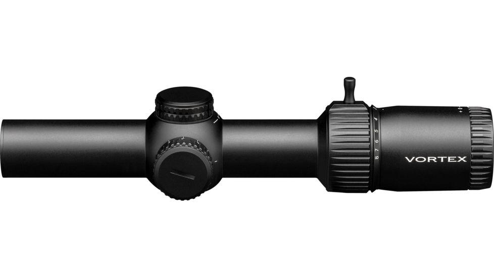 Vortex Strike Eagle 1-8x24 mm Rifle Scope, 30 mm Tube, Second Focal Plane, Black, Matte Anodized, Red AR-BDC3 Reticle, MOA Adjustment, SE-1824-2