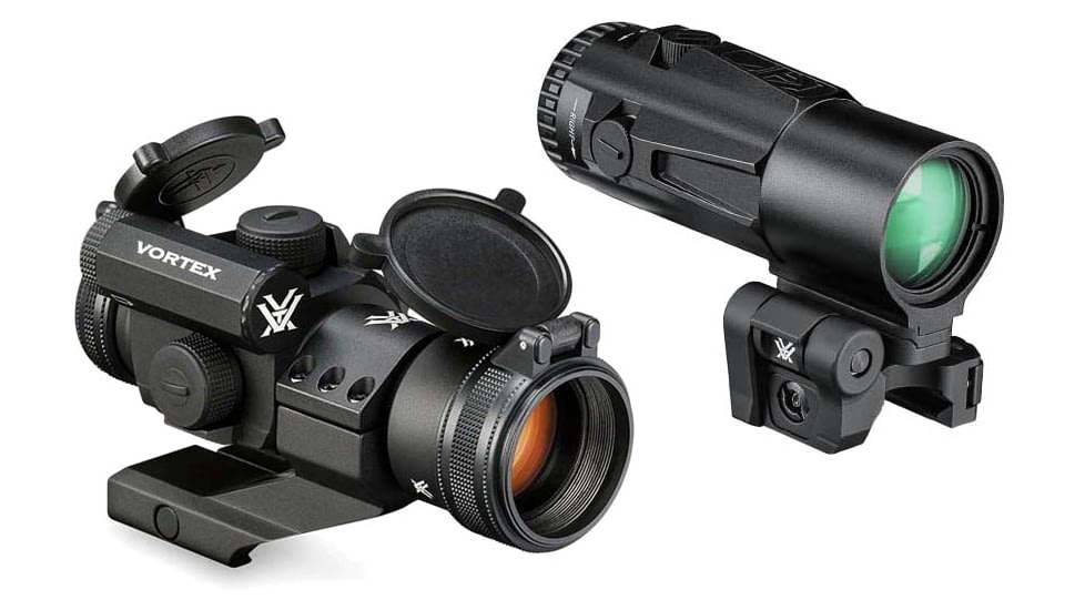 Vortex StrikeFire II Red Dot Sight, 4 MOA, Black, w/Micro 6X Red Dot Sight Magnifier, SF-BR-504-KIT2