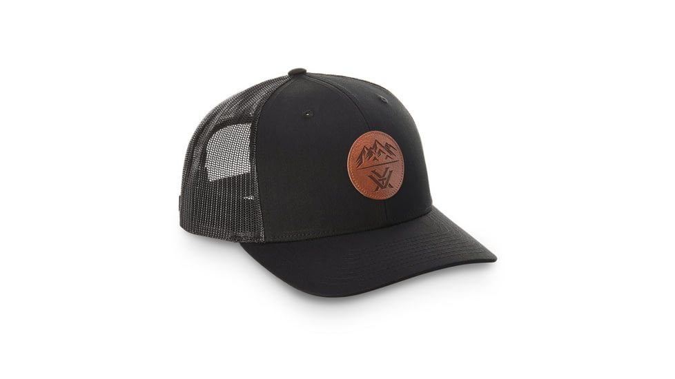 Vortex Three Peaks Cap w/Leather Patch - Mens, Black, One Size, 121-01-BLK