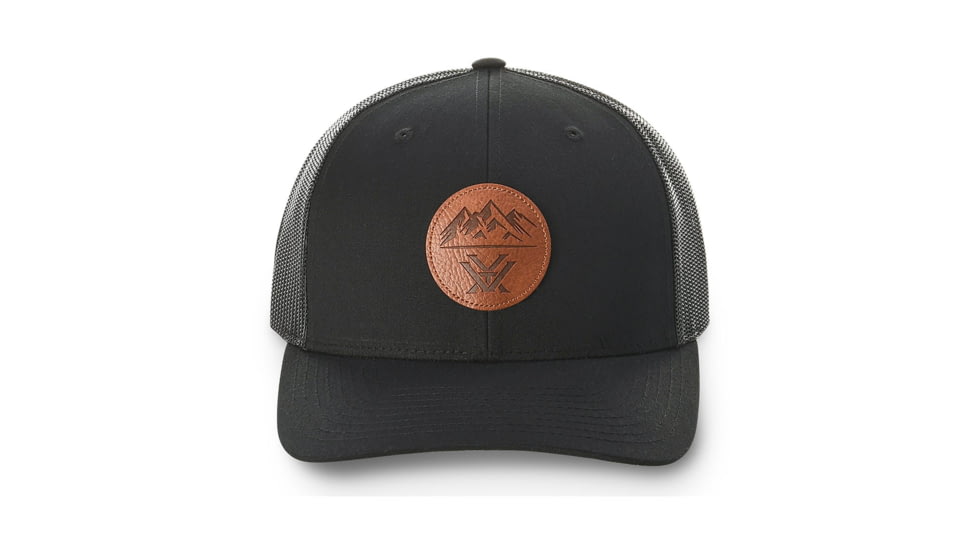 Vortex Three Peaks Caps w/Leather Patch - Men's, Black, OSFM, 121-01-BLK