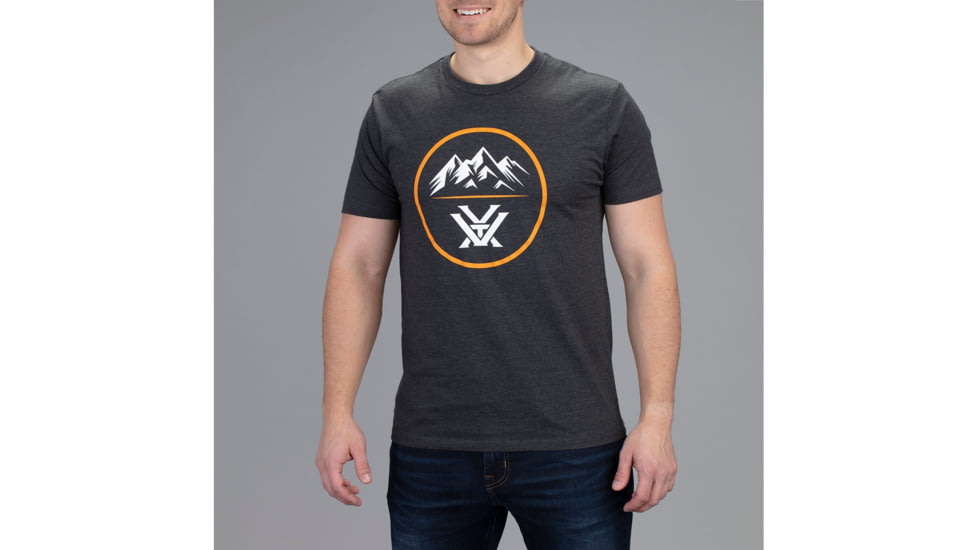 Vortex Three Peaks Short Sleeve T-Shirt - Mens, Charcoal Grey, Large, 121-10-CHHL