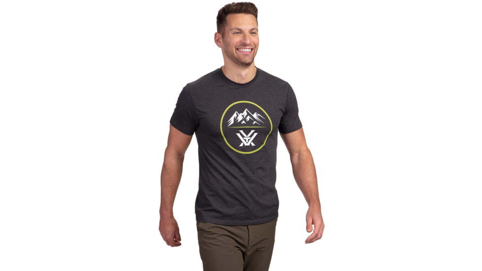 Vortex Three Peaks Short Sleeve T-Shirts - Mens, Black, L, 121-10-BLKL