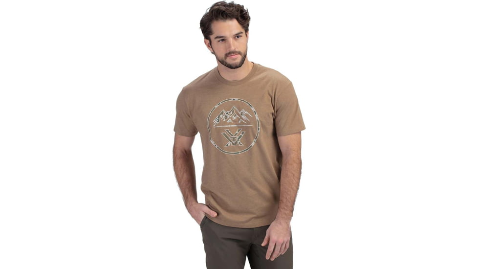 Vortex Three Peaks Short Sleeve T-Shirts - Mens, Coyote Heather, XL, 121-10-CHEXL