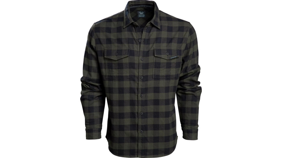 Vortex Timber Rush Flannel Button Up - Men's, Small, Forest, 220-14-FORS