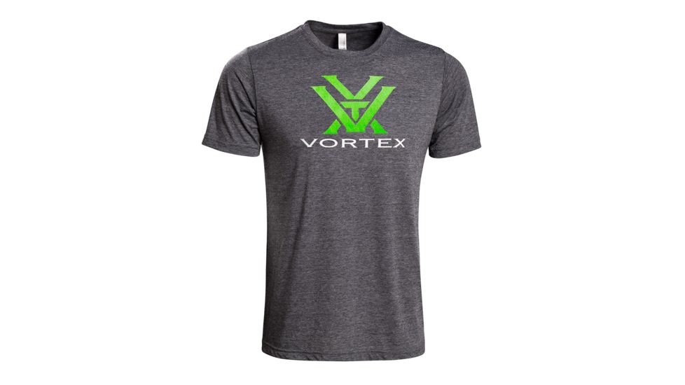 Vortex Toxic Green Logo Short Sleeve T-Shirt, Charcoal, Medium, TG-M