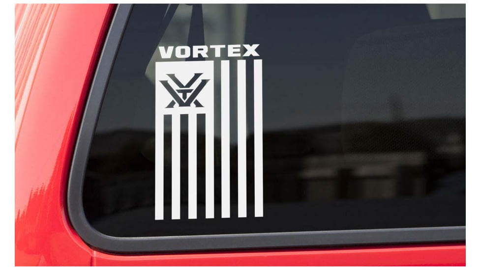 Vortex Vertical Flag Vinyl Decal, White, DECAL-FLAG