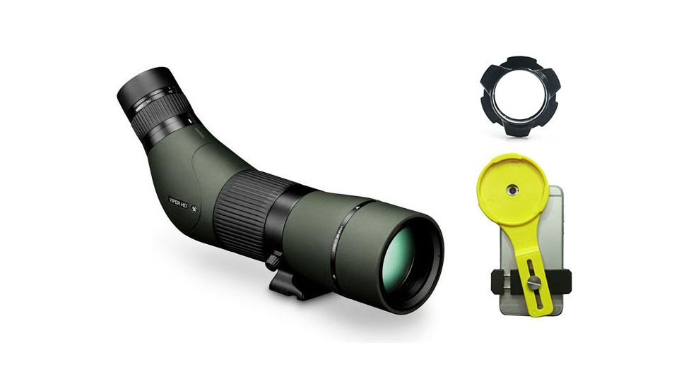 Vortex Viper HD 15-45x 65mm Angled Spotting Scope w/FREE Phone Skope Case and Spotting Scope Adapter