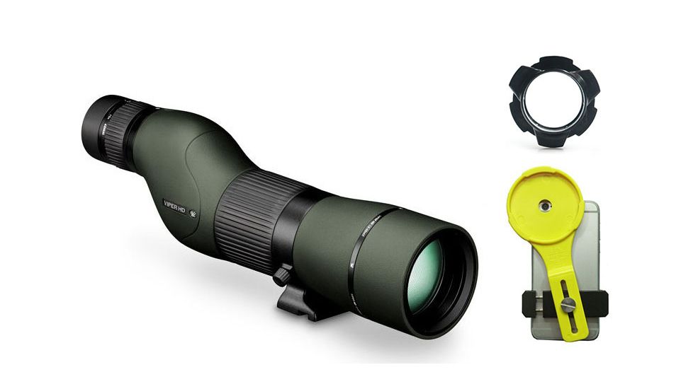Vortex Viper HD 15-45x 65mm Straight Spotting Scope w/FREE Phone Skope Case and Spotting Scope Adapter