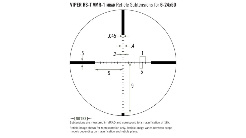 Vortex Viper HST 6-24x50mm Rifle Scope, 30mm Tube, Second Focal Plane, Black, Hard Anodized, Non-Illuminated VMR-1 MRAD Reticle, Mil Rad Adjustment, VHS-4310