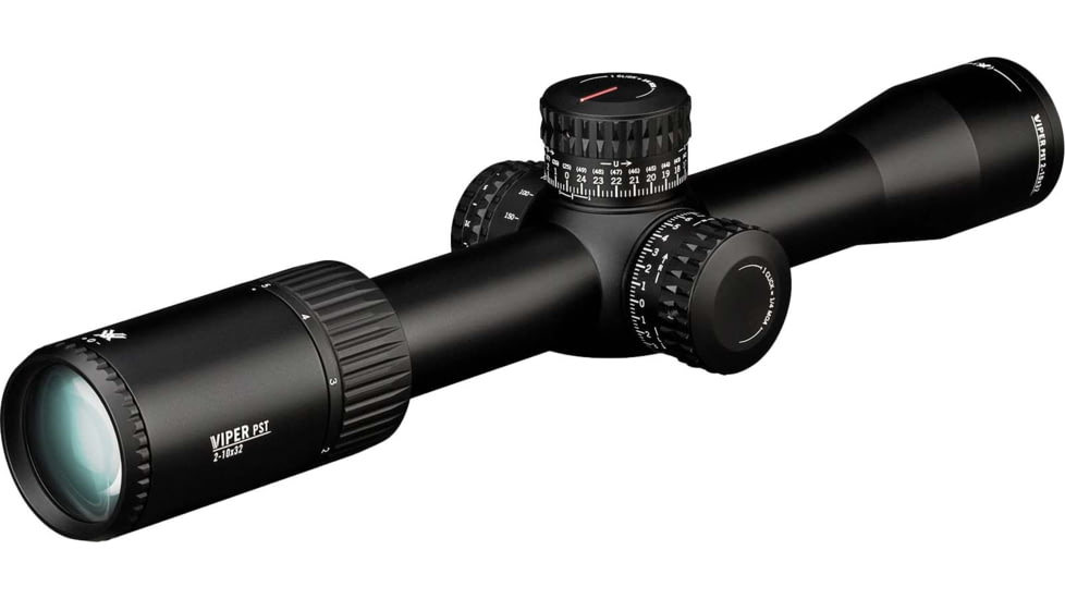 Vortex Viper PST Gen II 2-10x32mm Rifle Scope, 30mm Tube, First Focal Plane, Black, Hard Anodized, Red EBR-4 MOA Reticle, MOA Adjustment, PST-2101