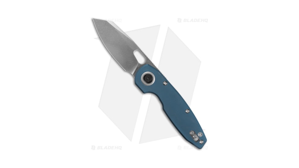 Vosteed Ankylo Vanchor Folding Knife, 3.18in, ELMAX, Reverse Tanto Blade, Aluminum Blue Handle, Gray/Blue, 7.75in, BHQ-203330