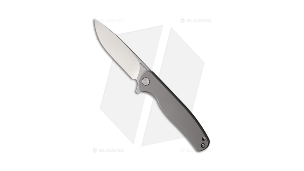 Vosteed Mini Labrador Folding Knife, 2.73in, Sandvik 14C28N, Drop Point Blade, Titanium Gray Handle, Steel/Gray, 6.23in, BHQ-195816