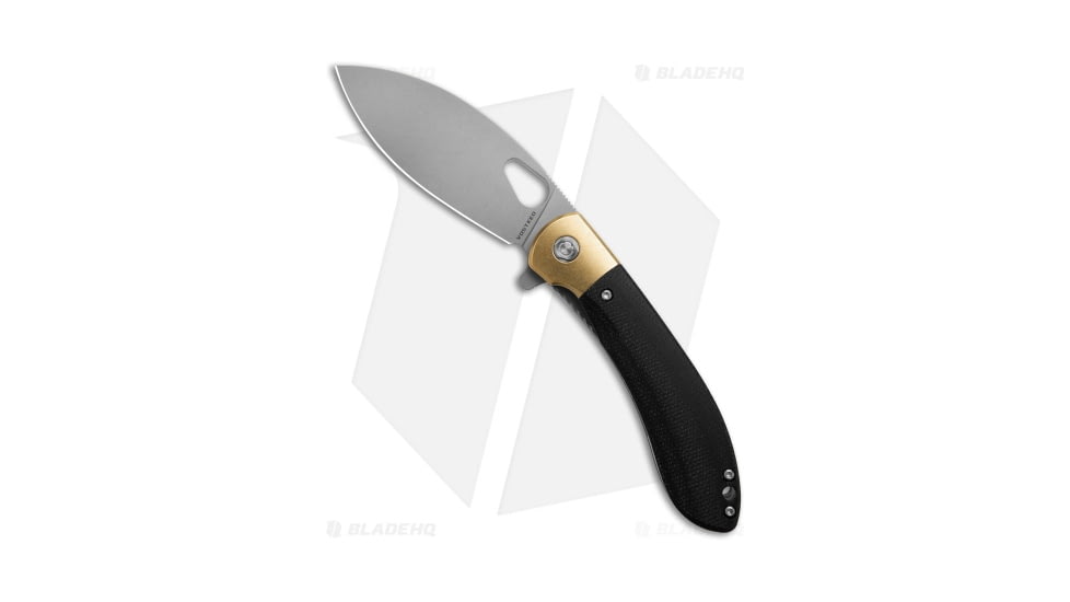 Vosteed Nightshade Folding Knife, 3.30in, ELMAX, Drop Point Blade, Micarta Black Handle, Gray/Black, 7.50in, BHQ-194200