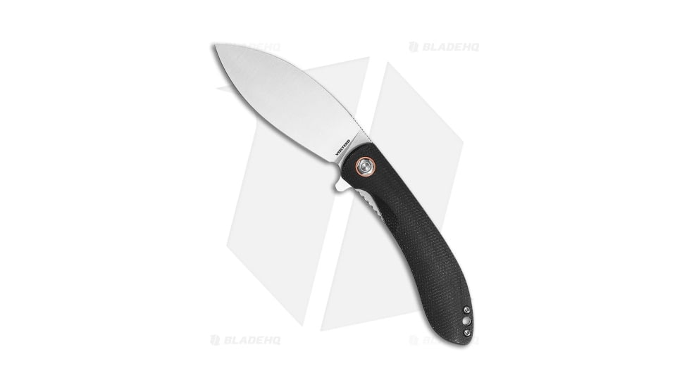 Vosteed Nightshade Folding Knife, 3.30in, Nitro V Steel, Drop Point Blade, Micarta Black Handle, Steel/Black, 7.50in, BHQ-192377