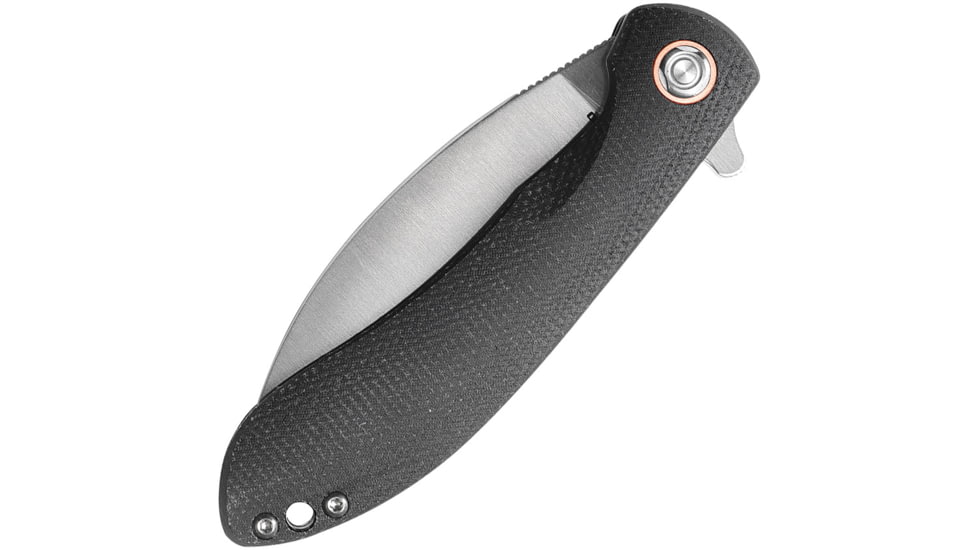 Vosteed Nightshade LT Folding Knife, 4.25in Closed, 3.25in Satin Nitro V Steel Blade, Black Canvas Micarta Handle, NS32NTMK