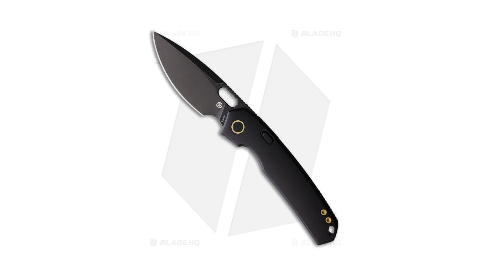 Vosteed Psyop Top Folding Knife, 3.32in, ELMAX, Drop Point Blade, Titanium Black Handle, Black/Black, 8.01in, BHQ-201103