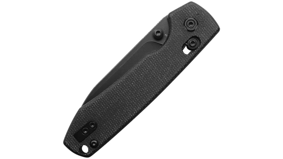 Vosteed Raccoon Crossbar Lock Folding Knife, 3.25in, 14C28N, Black Stonewash Drop Point Blade, Black Micarta Handle, RCCB32VPMH