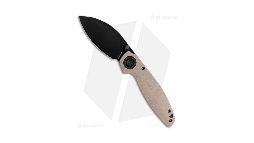 Vosteed Shilin Cutter Vanchor Folding Knife, 3.00in, 154CM, Drop Point Blade, G10 Tan Handle, Black/Tan, 7.20in, BHQ-209570