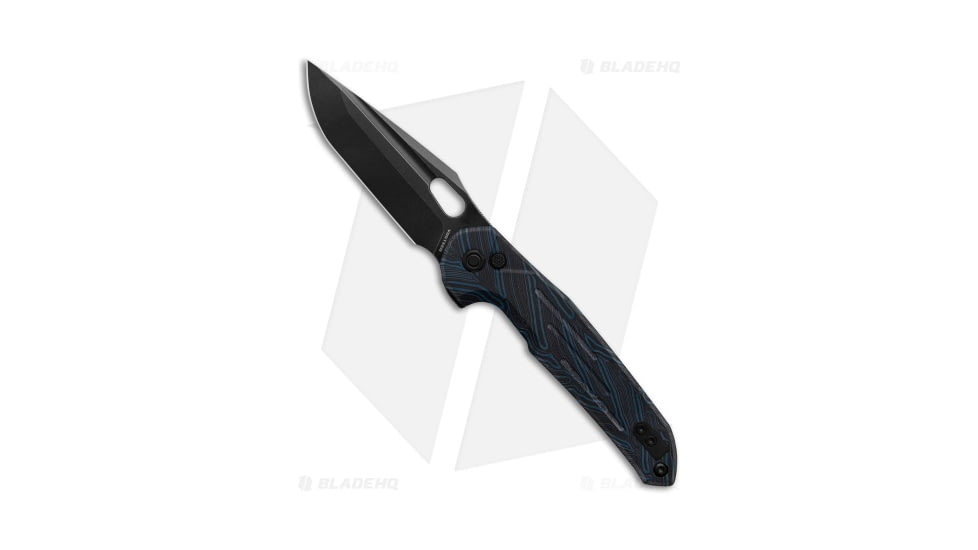 Vosteed Thunderbird Folding Knife, 3.25in, Bohler M390 Stainless Steel, Tanto Blade, G10 Blue Handle, Black/Blue, 7.73in, BHQ-192669