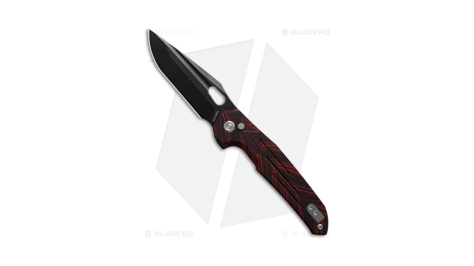 Vosteed Thunderbird Folding Knife, 3.25in, Bohler M390 Stainless Steel, Tanto Blade, G10 Red Handle, Black/Red, 7.73in, BHQ-192670